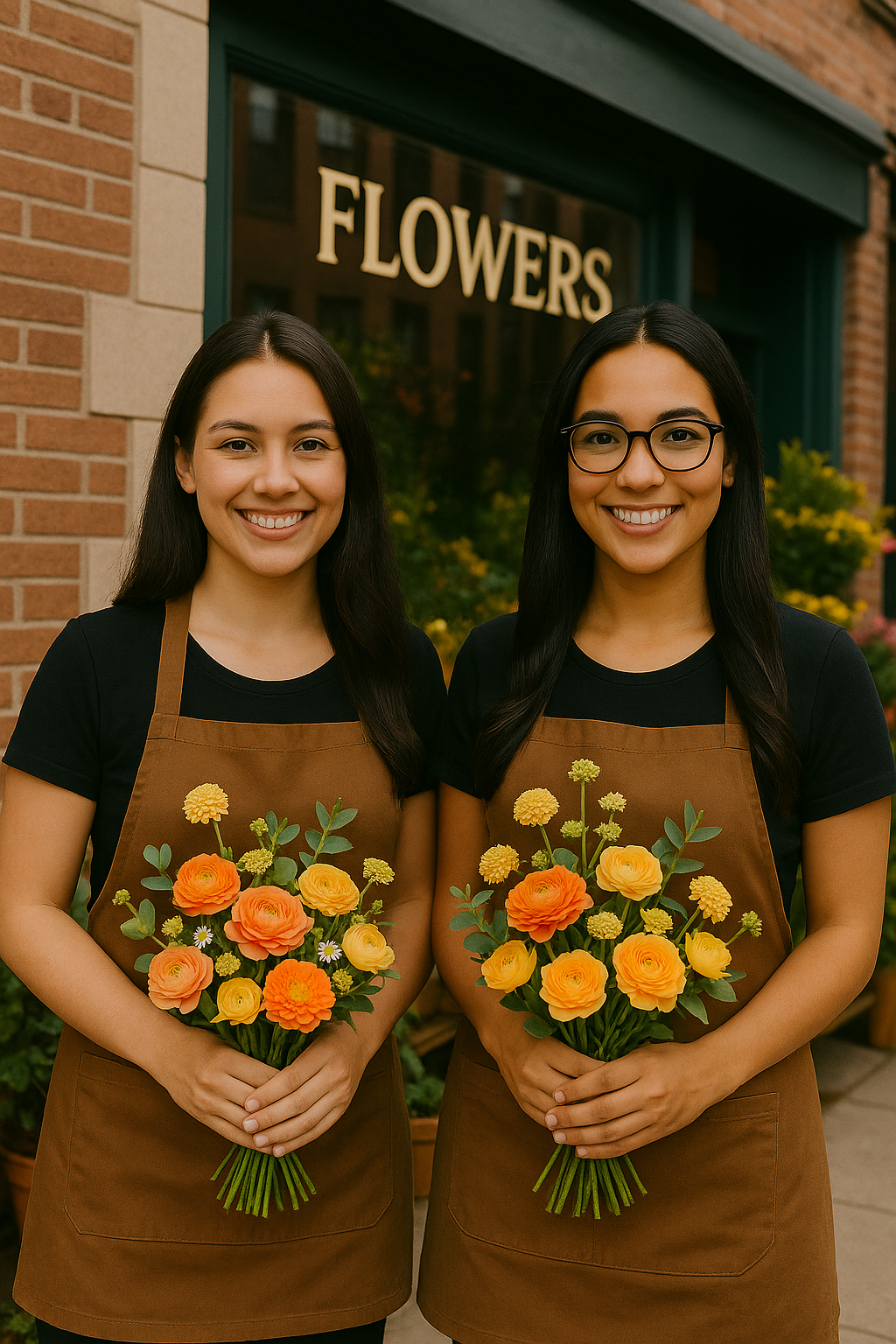 Boston Bloom founders holding flowers